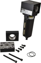 Parker - 1-1/2" Port, 10.95" High x 5.59" Wide Heavy Duty Filter with Metal Bowl, Manual Drain - 310 SCFM, 250 Max psi, 175°F Max Temp, Sight Glass Included, Modular Connection, 18 oz Bowl Capacity - Apex Tool & Supply