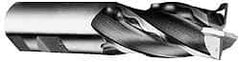 Weldon - 1-1/4" Diam, 2" LOC, 6 Flute Cobalt Roughing & Finishing Square End Mill - Uncoated, 4-1/2" OAL, 1-1/4" Shank Diam, Weldon Shank, 30° Helix, Centercutting - Apex Tool & Supply