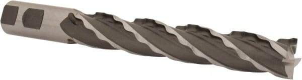 Weldon - 1" Diam, 6" LOC, 4 Flute High Speed Steel Roughing & Finishing Square End Mill - Uncoated, 8-1/2" OAL, 1" Shank Diam, Weldon Shank, 30° Helix, Centercutting, Regular Length - Apex Tool & Supply