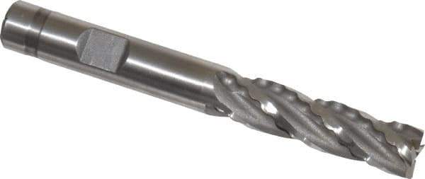 Weldon - 3/8" Diam, 1-3/8" LOC, 4 Flute Cobalt Roughing & Finishing Square End Mill - Uncoated, 3-1/8" OAL, 3/8" Shank Diam, Weldon Shank, 30° Helix, Non-Centercutting - Apex Tool & Supply