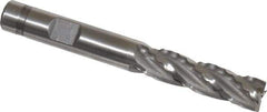 Weldon - 3/8" Diam, 1-3/8" LOC, 4 Flute Cobalt Roughing & Finishing Square End Mill - Uncoated, 3-1/8" OAL, 3/8" Shank Diam, Weldon Shank, 30° Helix, Non-Centercutting - Apex Tool & Supply