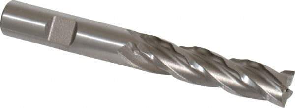 Weldon - 1/2" Diam, 2" LOC, 4 Flute Cobalt Roughing & Finishing Square End Mill - Uncoated, 4" OAL, 1/2" Shank Diam, Weldon Shank, 30° Helix, Non-Centercutting - Apex Tool & Supply