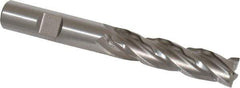Weldon - 1/2" Diam, 2" LOC, 4 Flute Cobalt Roughing & Finishing Square End Mill - Uncoated, 4" OAL, 1/2" Shank Diam, Weldon Shank, 30° Helix, Non-Centercutting - Apex Tool & Supply