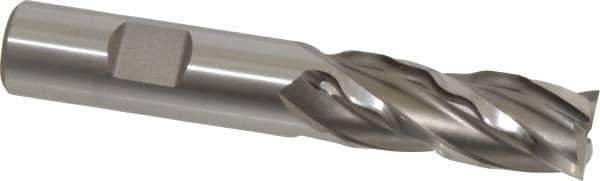 Weldon - 5/8" Diam, 1-5/8" LOC, 4 Flute Cobalt Roughing & Finishing Square End Mill - Uncoated, 3-3/4" OAL, 5/8" Shank Diam, Weldon Shank, 30° Helix, Non-Centercutting - Apex Tool & Supply