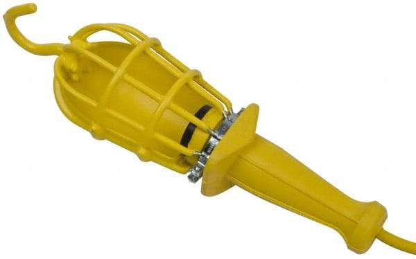 Woodhead Electrical - 240 Volt, 100 Watt, Electric, Incandescent Portable Handheld Work Light - 50' Cord, 1 Head, 1,000 Lumens, Zinc-Plated Steel, 101.6mm Wide x 374.65mm High - Apex Tool & Supply