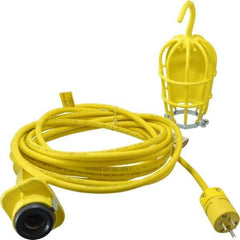 Woodhead Electrical - 240 Volt, 100 Watt, Electric, Incandescent Portable Handheld Work Light - 25' Cord, 1 Head, 1,000 Lumens, Zinc-Plated Steel, 101.6mm Wide x 374.65mm High - Apex Tool & Supply