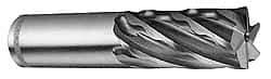 Weldon - 1-1/4" Diam, 3" LOC, 6 Flute Cobalt Roughing & Finishing Square End Mill - Uncoated, 5-1/2" OAL, 1-1/4" Shank Diam, Weldon Shank, 30° Helix, Non-Centercutting - Apex Tool & Supply