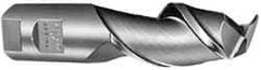 SGS - 18mm, 32mm LOC, 18mm Shank Diam, 92mm OAL, 2 Flute, Solid Carbide Square End Mill - Single End, Uncoated, Spiral Flute, 45° Helix, Centercutting, Right Hand Cut, Right Hand Flute, Series 44 - Apex Tool & Supply