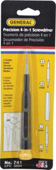 General - 4 Piece Bit Screwdriver - Phillips, Slotted, Precision - Apex Tool & Supply