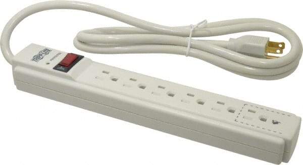 Tripp-Lite - 6 Outlets, 120 Volts, 15 Amps, 6' Cord, Power Outlet Strip - Free Hanging, Keyhole Mount, 5-15P NEMA Configuration, 10.8" Strip, UL1449 3rd Edition - Apex Tool & Supply