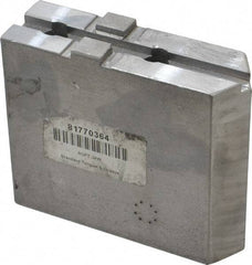 H & R Manufacturing - Tongue & Groove Attachment, Square Soft Lathe Chuck Jaw - Steel, 1-3/4" Btw Mount Hole Ctrs, 3-15/16" Long x 1-1/4" Wide x 3-3/8" High, 5/16" Groove - Apex Tool & Supply