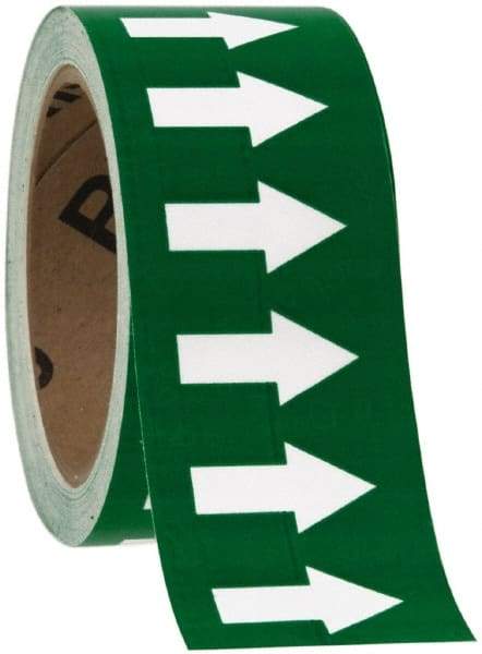 NMC - Pipe Marker with No Legend and Arrow Graphic - 10 to 10" Pipe Outside Diam, White on Green - Apex Tool & Supply
