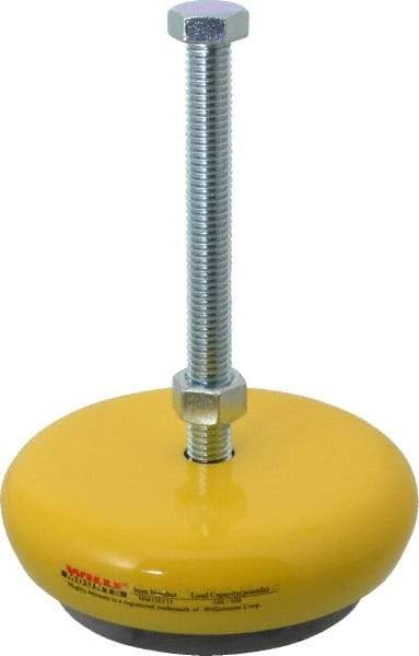 Gibraltar - 500 Lb Capacity, 1/2-13 Thread, Zinc Stud, Machine Socket Mount Leveling Mount - 127mm Stud Length, 127mm Base Diam, Elastomer Pad - Apex Tool & Supply