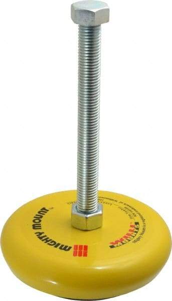 Gibraltar - 4,200 Lb Capacity, 3/4-10 Thread, Zinc Stud, Machine Socket Mount Leveling Mount - 203.2mm Stud Length, 152.4mm Base Diam, Elastomer Pad - Apex Tool & Supply
