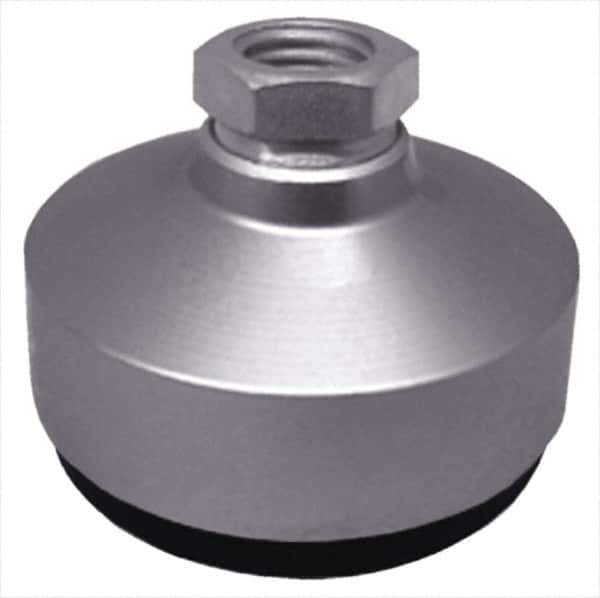 Gibraltar - 100 Lb Capacity, 3/8-16 Thread, 1-1/2" OAL, Stainless Steel Stud, Tapped Socket Mount Leveling Pad - 1-1/4" Base Diam, Stainless Steel Pad, 5/8" Hex - Apex Tool & Supply