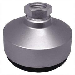Gibraltar - 100 Lb Capacity, 3/8-16 Thread, 1-1/2" OAL, Stainless Steel Stud, Tapped Socket Mount Leveling Pad - 1-1/4" Base Diam, Stainless Steel Pad, 5/8" Hex - Apex Tool & Supply