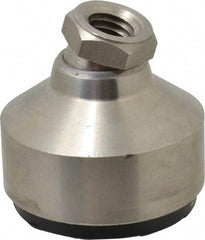 Gibraltar - 240 Lb Capacity, 1/2-13 Thread, 1-3/4" OAL, Stainless Steel Stud, Tapped Socket Mount Leveling Pad - 1-7/8" Base Diam, Stainless Steel Pad, 3/4" Hex - Apex Tool & Supply