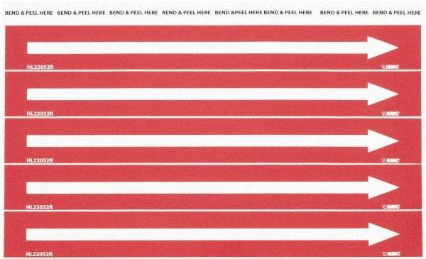 NMC - Pipe Marker with No Legend and Arrow Graphic - 3/4 to 1-1/4" Pipe Outside Diam, White on Red - Apex Tool & Supply