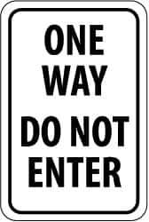 NMC - "Caution - Drive Slowly", 12" Wide x 18" High, Aluminum Traffic Control Signs - 0.08" Thick, Black on White, High Intensity Reflectivity, Rectangle, Post Mount - Apex Tool & Supply