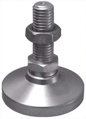 Gibraltar - 3/4-10 Bolt Thread, Studded Pivotal Stud Mount Leveling Pad & Mount - 7,400 Max Lb Capacity, 3" Base Diam - Apex Tool & Supply