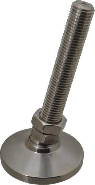 Gibraltar - 1-8 Bolt Thread, Studded Pivotal Stud Mount Leveling Pad & Mount - 22,000 Max Lb Capacity, 4" Base Diam - Apex Tool & Supply