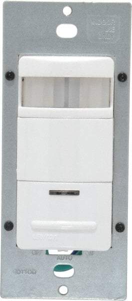 Leviton - 2,100 Square Ft. Coverage, Infrared Occupancy Sensor Wall Switch - 1,800 at 120 V Incandescent, 1,800 at 120 V and 2,700 at 277 V Fluorescent, 120 to 277 VAC, White - Apex Tool & Supply