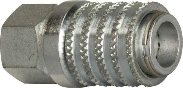 Enerpac - 1/4-18 NPT 18-8 Stainless Steel Hydraulic Hose Regular-Flow Female Coupler - 10,000 psi - Apex Tool & Supply