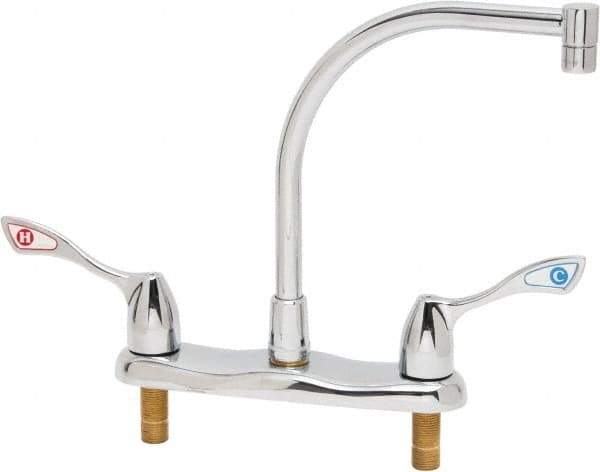 Moen - Deck Plate Mount, Kitchen Faucet without Spray - Two Handle, Wrist Blade Handle, High Arc Spout - Apex Tool & Supply