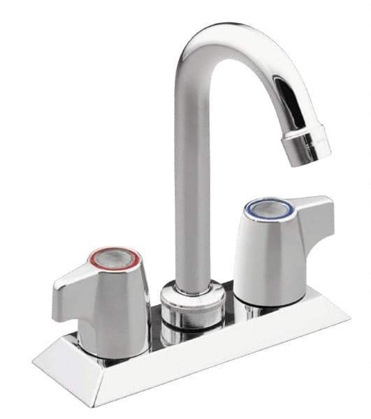 Moen - Deck Plate Mount, Bar and Hospitality Faucet without Spray - Two Handle, Knob Handle, Gooseneck Spout - Apex Tool & Supply