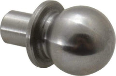 Jergens - 1/2" Ball Diam, 1/4" Shank Diam, Steel Construction Tooling Ball - 5/8" Ball Center to Shank Bottom, 5/16" Ball Center to Shoulder Bottom, with Shoulder - Apex Tool & Supply