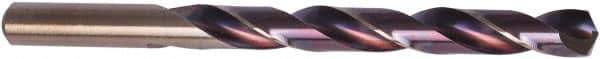 Precision Twist Drill - 23/64" 135° High Speed Steel Jobber Drill - Purple/Bronze Finish, Right Hand Cut, 4-7/8" OAL, Split Point - Apex Tool & Supply