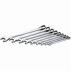 SK - 9 Piece, 1/4 to 3/4", Combination Wrench Set - Inch System of Measurement, Chrome Finish - Apex Tool & Supply