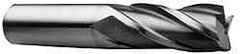 Hertel - 1-1/4", 3" LOC, 1-1/4" Shank Diam, 5-1/2" OAL, 4 Flute, High Speed Steel Square End Mill - Single End, Uncoated, Spiral Flute, 30° Helix, Centercutting, Right Hand Cut, Right Hand Flute - Apex Tool & Supply
