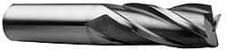 Hertel - 1", 6" LOC, 1" Shank Diam, 8-1/2" OAL, 4 Flute, High Speed Steel Square End Mill - Single End, Uncoated, Spiral Flute, 30° Helix, Right Hand Cut, Right Hand Flute - Apex Tool & Supply