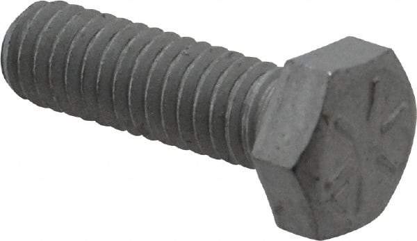 Armor Coat - 5/16-18 UNC, 1" Length Under Head Hex Head Cap Screw - Fully Threaded, Grade 8 Steel, 1/2" Hex - Apex Tool & Supply