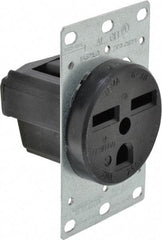 Leviton - 250 VAC, 30 Amp, 6-30P NEMA Configuration, Black, Industrial Grade, Self Grounding Single Receptacle - 1 Phase, 2 Poles, 3 Wire, Flush Mount, Tamper Resistant - Apex Tool & Supply