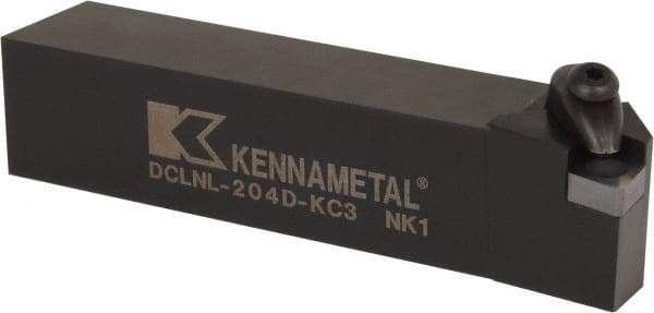 Kennametal - DCLN, Left Hand Cut, 5° Lead Angle, 1-1/4" Shank Height x 1-1/4" Shank Width, Negative Rake Indexable Turning Toolholder - 6" OAL, CN..43. Insert Compatibility, Series Kenclamp - Apex Tool & Supply