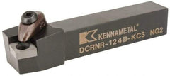 Kennametal - DCRN, Right Hand Cut, 15° Lead Angle, 3/4" Shank Height x 3/4" Shank Width, Negative Rake Indexable Turning Toolholder - 4-1/2" OAL, CN..43. Insert Compatibility, Series Kenclamp - Apex Tool & Supply