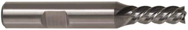 Cleveland - 3/4", 1-5/8" LOC, 3/4" Shank Diam, 3-7/8" OAL, 4 Flute, High Speed Steel Square End Mill - Single End, Uncoated, Spiral Flute, 30° Helix, Left Hand Cut, Left Hand Flute, Series HG-4LL - Apex Tool & Supply