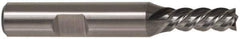 Cleveland - 3/4", 1-5/8" LOC, 3/4" Shank Diam, 3-7/8" OAL, 4 Flute, High Speed Steel Square End Mill - Single End, Uncoated, Spiral Flute, 30° Helix, Left Hand Cut, Left Hand Flute, Series HG-4LL - Apex Tool & Supply
