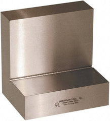 Suburban Tool - 4" Wide x 4" Deep x 3" High Steel Precision-Ground Angle Plate - Standard Plate, Flat Surface, Open End, 1-1/8" Thick, Single Plate - Apex Tool & Supply