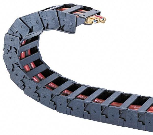 Hubbell Workplace - 3 Ft. Long, Nylon, Flip Top Cable and Hose Carrier - 6.6 Inch Inside Width x 1-3/4 Inch Inside Height, 7.7 Inch Outside Width x 2-1/2 Inch Outside Height, 7.73 Inch Bend Radius - Apex Tool & Supply