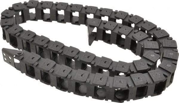 Hubbell Workplace - 3 Ft. Long, Nylon, Fixed Open Cable and Hose Carrier - 1 Inch Inside Width x 3/4 Inch Inside Height, 1.44 Inch Outside Width x 1 Inch Outside Height, 1.91 Inch Bend Radius - Apex Tool & Supply