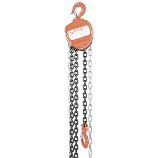 Vestil - 1,000 Lb Lifting Capacity, 10' Lift Height, Hand Hoist - Made from Chain - Apex Tool & Supply