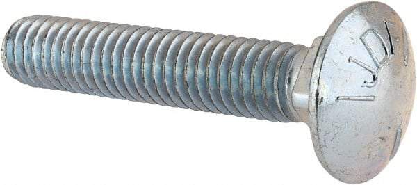 Value Collection - 3/8-16 UNC 2" Length Under Head, Standard Square Neck, Carriage Bolt - Grade 5 Steel, Zinc-Plated Finish - Apex Tool & Supply