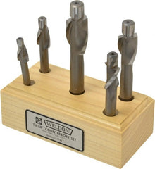Weldon - 1/4 to 1/2" Socket Head Cap Screw Compatible, High Speed Steel, Solid Pilot Counterbore Set - Apex Tool & Supply