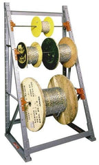 Made in USA - 1 Bay, 2,000 Lb Capacity, Gray Reel Storage Rack - 24" Wide x 96" High x 36" Deep - Apex Tool & Supply