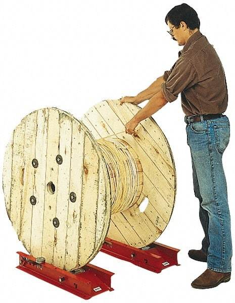 Made in USA - Reel Winder Roller Stand - 3,000 Lbs. Load Limit, 1 Reel Limit, 28 Inches Long x 9-1/4 Inches Wide x 4 Inches High, Structural Channel Frame with 6 Roller Positions - Apex Tool & Supply