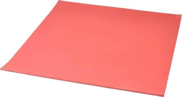 Made in USA - 12" Long, 12" Wide, 1/8" Thick, Buna-N Rubber Foam Sheet - 50 to 60 Durometer, Red, -20 to 180°F, 1,000 to 1,200 psi Tensile Strength, Stock Length - Apex Tool & Supply
