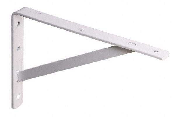 Knape & Vogt - 500 Lb Capacity, White Finish, L-Bracket - 22" Long, 14.2" High - Apex Tool & Supply